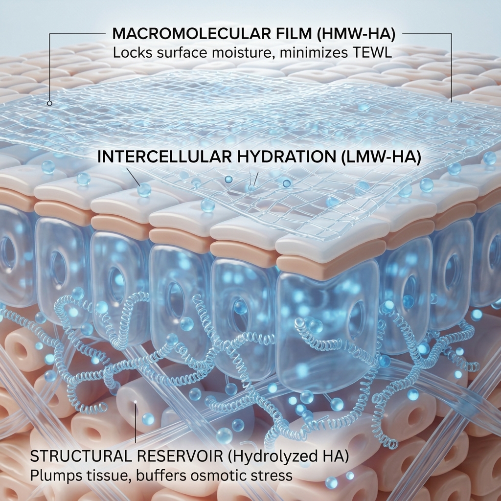 Multi-Dimensional Skin Hydration & Barrier Repair: The Science of Sodium Hyaluronate (CAS 9067-32-7) kieray chem multi layer transdermal hydration mechanism of sodium hyaluronate matrix