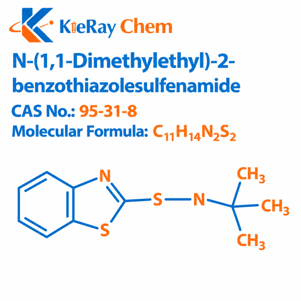 N-(1,1-Dimethylethyl)-2-benzothiazolesulfenamide N 1 1 Dimethylethyl 2 Benzothiazolesulfenamide 95 31 8 Structure 1024x1024