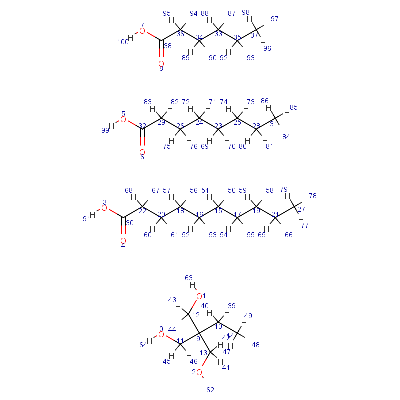 Mixed TMP Caproate Caprylate Caprate Esters Mixed TMP Caproate Caprylate Caprate Esters 68130 52 9 Structure